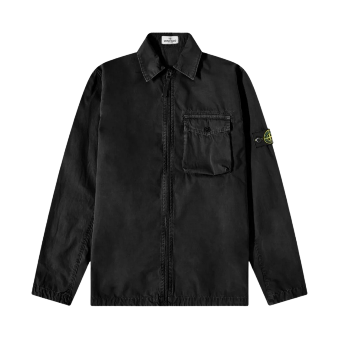 (키즈) 스톤 아일랜드 10602 가먼트 다이드 코튼 캔버스 오버셔츠 블랙 - 22FW((Kids) Stone Island 10602 Garment Dyed Cotton Canvas Overshirt Black - 22FW) - 1