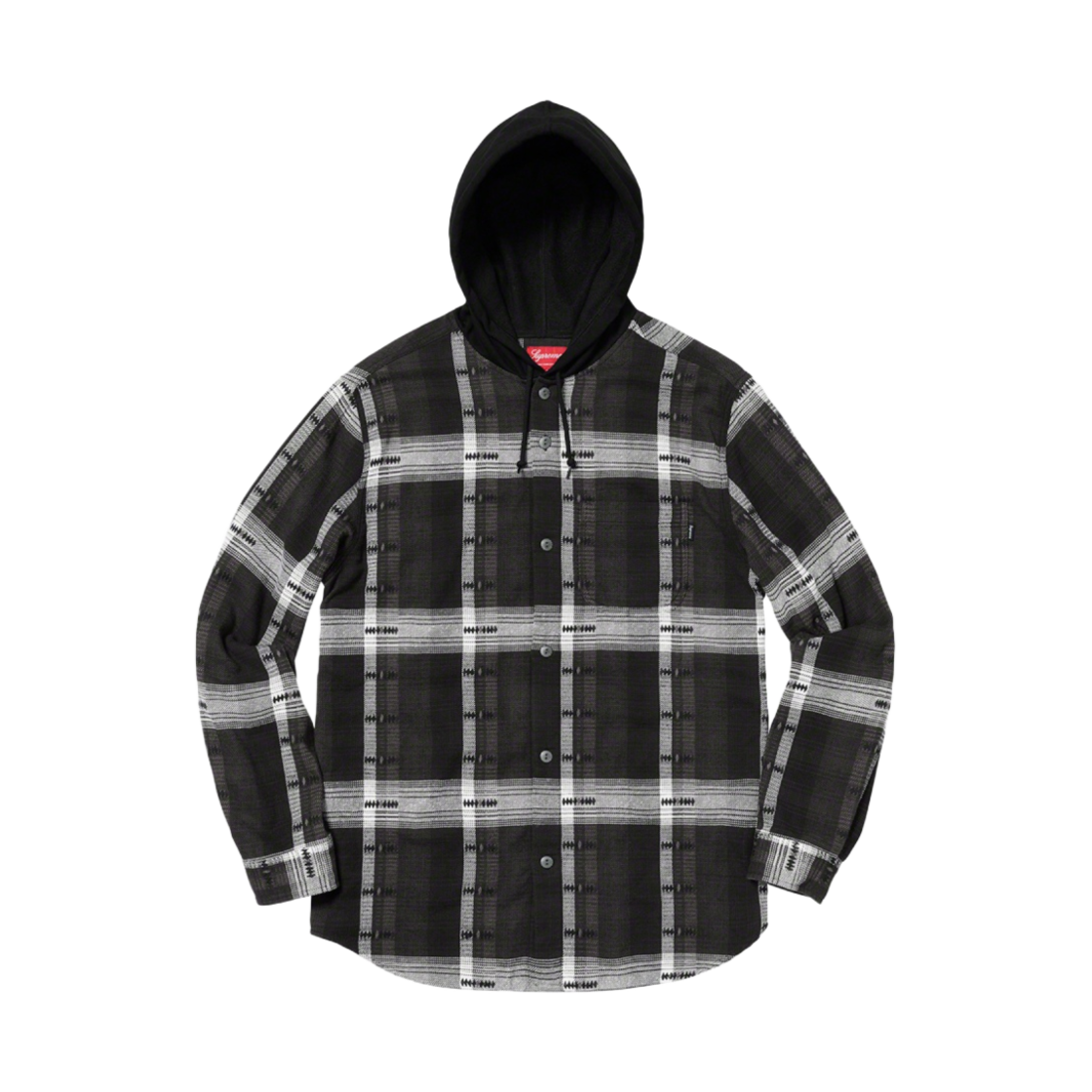 슈프림 후드 자카드 플란넬 셔츠 블랙 - 18FW