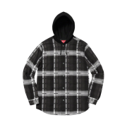 Supreme Hooded Jacquard Flannel Shirt Black - 18FW