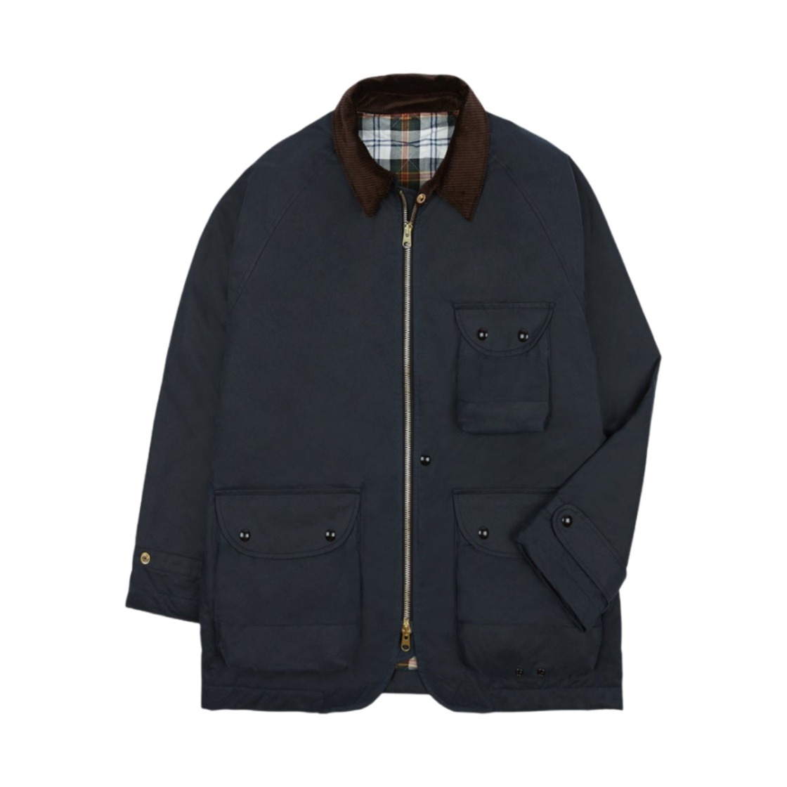 DR2A1O-21591-04-250 Drake's Waxed Coverall Jacket Navy