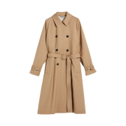(W) Weekend Max Mara Candida Double Breasted Trench Coat In Showerproof Fabric Camel