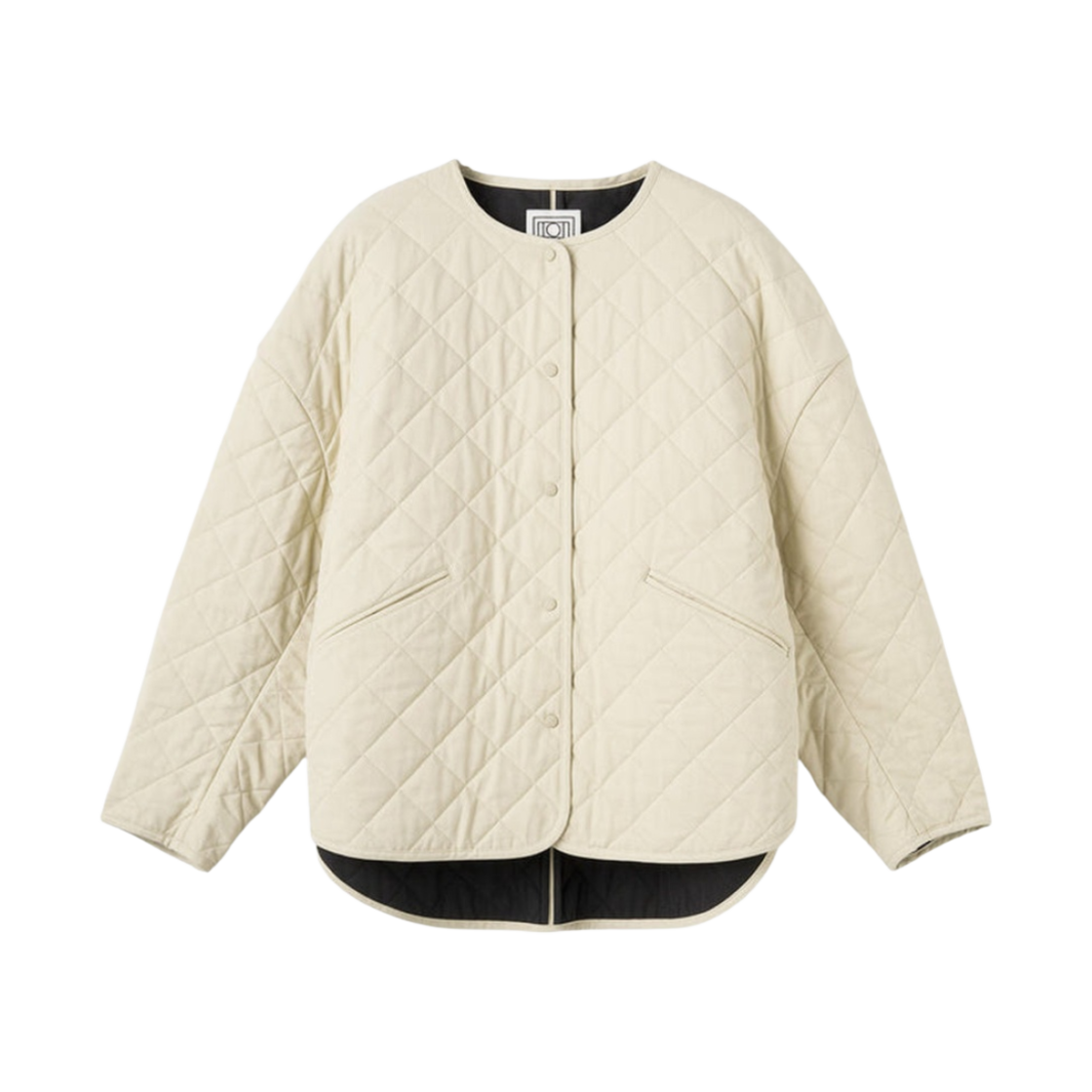 (W) 토템 퀼티드 코튼 캔버스 자켓 라이트 헤이((W) Toteme Quilted Cotton Canvas Jacket Light Hay) - 1
