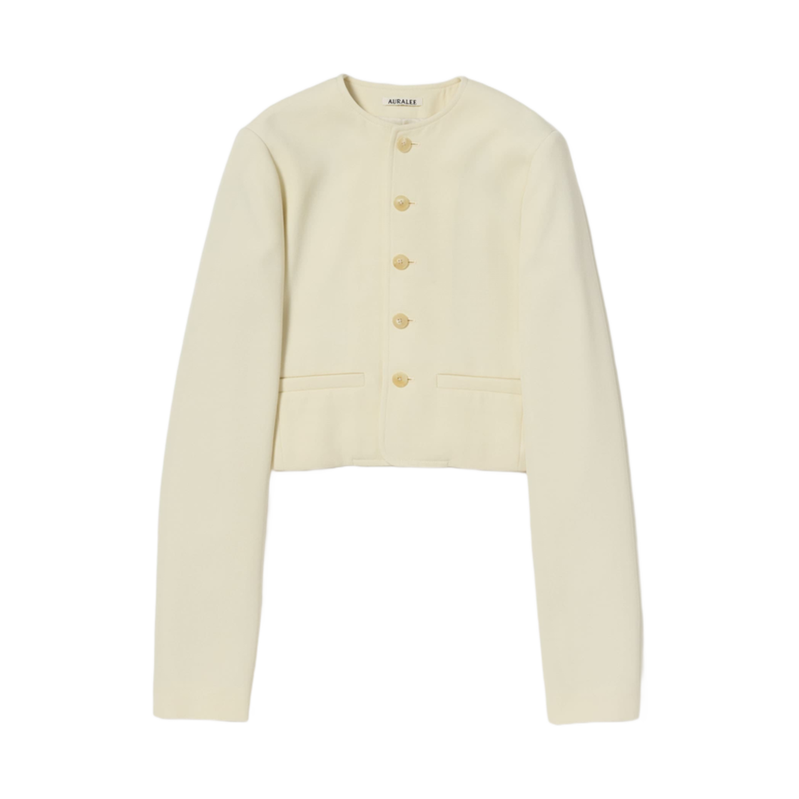 A25SJ01TW (W) Auralee High Density Wool Twill Short Jacket Ivory - 25SS