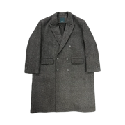 Undermycar Over Boxy Fit Herringbone Tailored Coat Gray - 24FW
