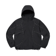 Supreme Logo Piping Hooded Track Jacket Black - 23FW