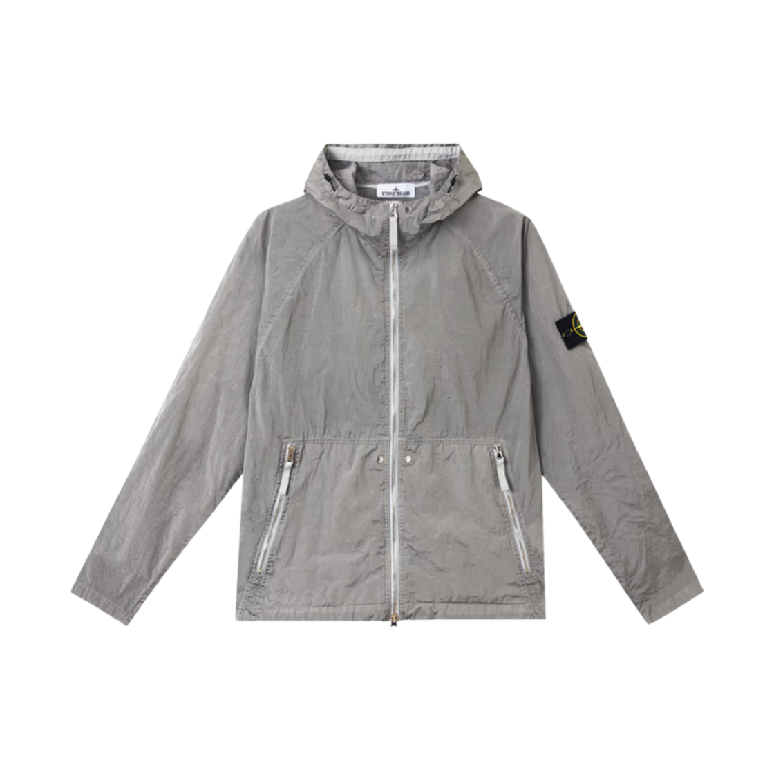 스톤 아일랜드 4100097 나일론 메탈 와트로-TC 인 에코닐 후드 자켓 펄 그레이 - 25SS(Stone Island 4100097 Nylon Metal Watro-Tc in Econyl Hooded Jacket Pearl Grey - 25SS)