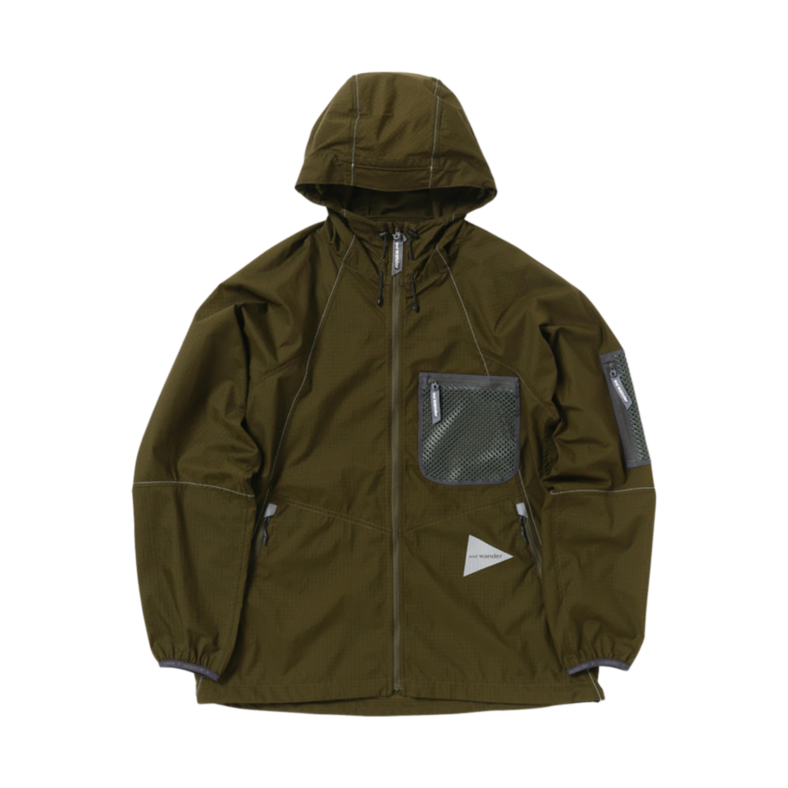 앤드 원더 브리드 립 후드 카키(And Wander Breath Rip Hoodie Khaki)