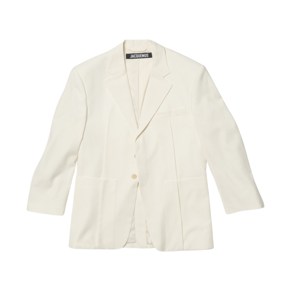 (W) 자크뮈스 라 베스테 D 옴므 스퀘어 자켓 오프 화이트((W) Jacquemus La Veste D Homme Square Jacket Off White) - 1