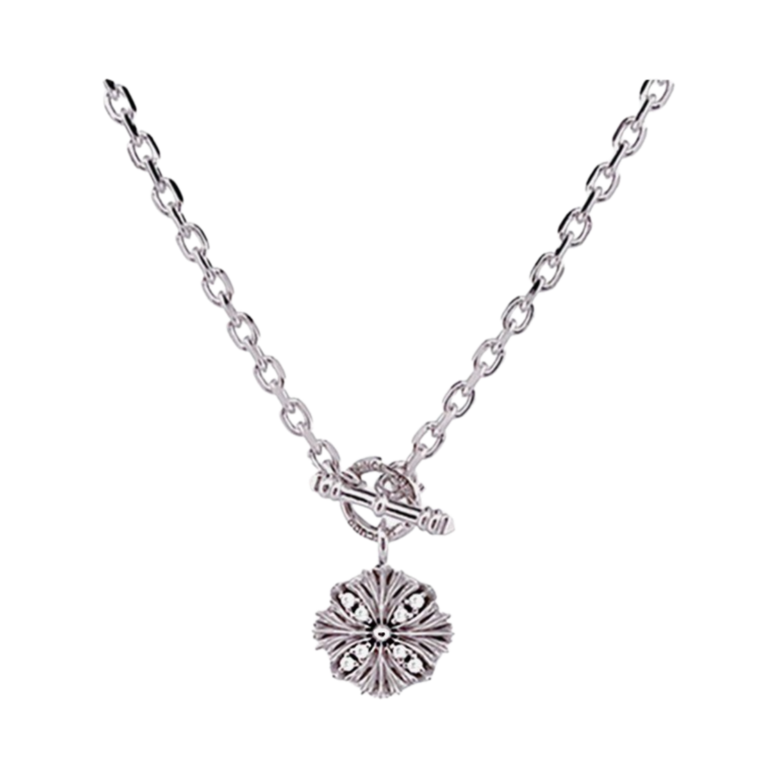 스쿠도 해피 플라워 네클리스 화이트 스톤