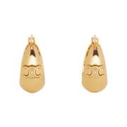(W) Celine Triomphe Large Earrings in Brass with Gold Finish Gold