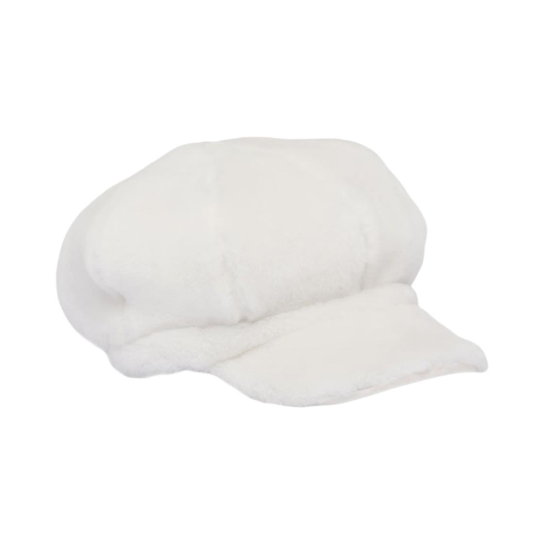 (W) 프라다 셔링 뉴스보이 캡 화이트((W) Prada Shearling Newsboy Cap White) - 1