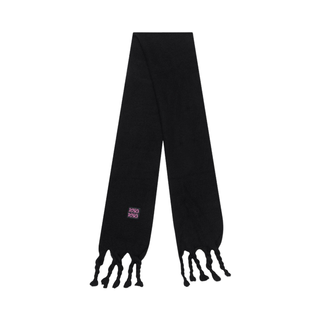 쿄 헤어리 트위스트 프린지 머플러 블랙(Kyo Hairy Twisted Fringe Muffler Black)