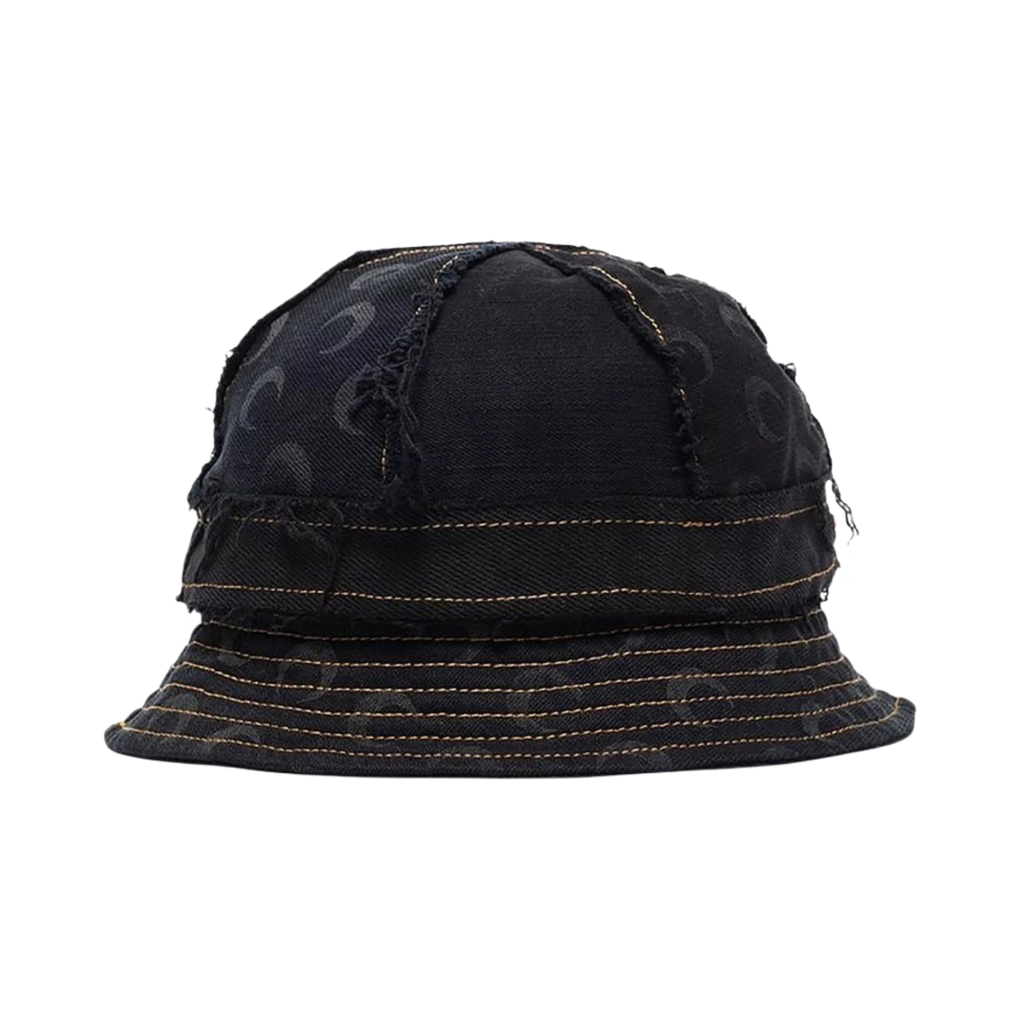 - Marine Serre Regenerated Moon Denim Paneled Bell Hat Black