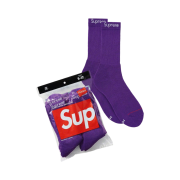 Supreme Hanes Crew Socks Purple (4 Pack)