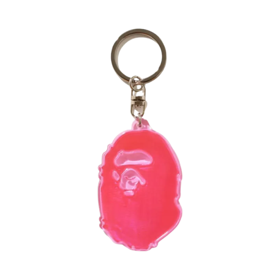 베이프 에이프 헤드 리플렉티브 키체인 핑크(BAPE Ape Head Reflective Keychain Pink)