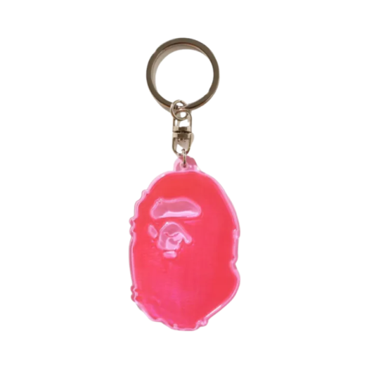 - BAPE Ape Head Reflective Keychain Pink