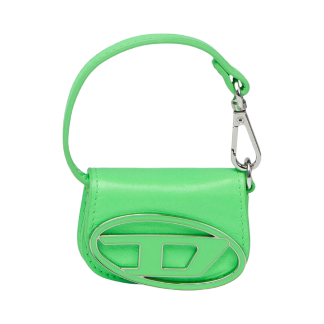 디젤 1DR 파우치 마이크로 키링 그린 플루오(Diesel 1DR Micro Leather Bag Charm Green Fluo) - 1