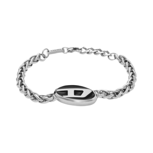 Diesel Dx1469 Stainless Steel Chain Bracelet Silver Black
