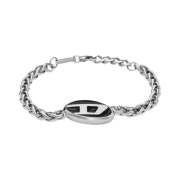 Diesel Dx1469 Stainless Steel Chain Bracelet Silver Black