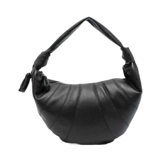 Lemaire Fortune Croissant Bag Soft Grained Leather Black