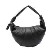 Lemaire Fortune Croissant Bag Soft Grained Leather Black