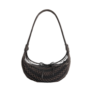 Lemaire Croissant Filt Bag Polyester Net Marron Glace Black
