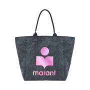 Isabel Marant Yenky Canvas Logo Tote Bag Faded Night - 22FW