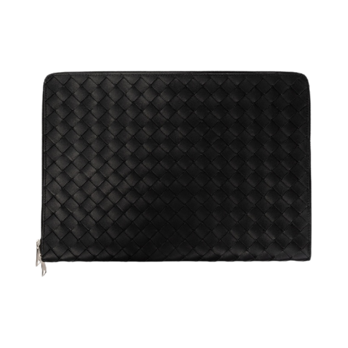 676591V1EC18803 Bottega Veneta Intrecciato Calfskin Clutch Bag Black