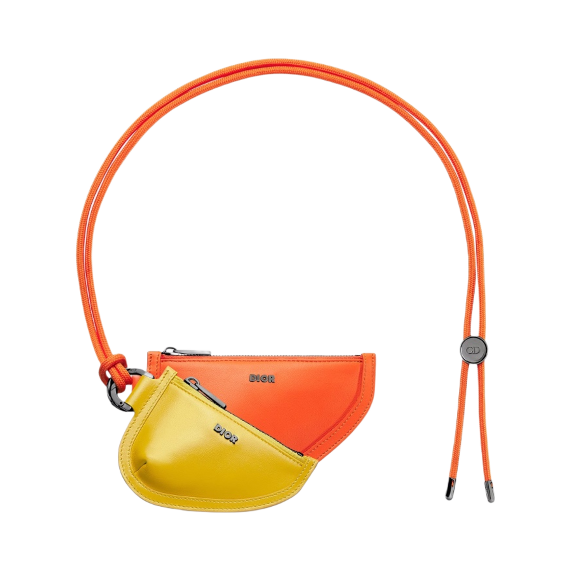 디올 새들 더블 파우치 옐로우 오렌지 스무스 카프스킨(Dior Saddle Double Pouch Yellow Orange Smooth Calfskin) - 1