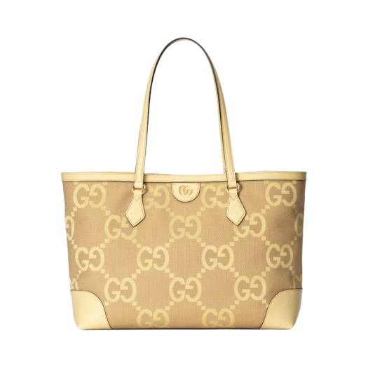 Gucci Ophidia Jumbo GG Medium Tote Bag Beige Banana Canvas