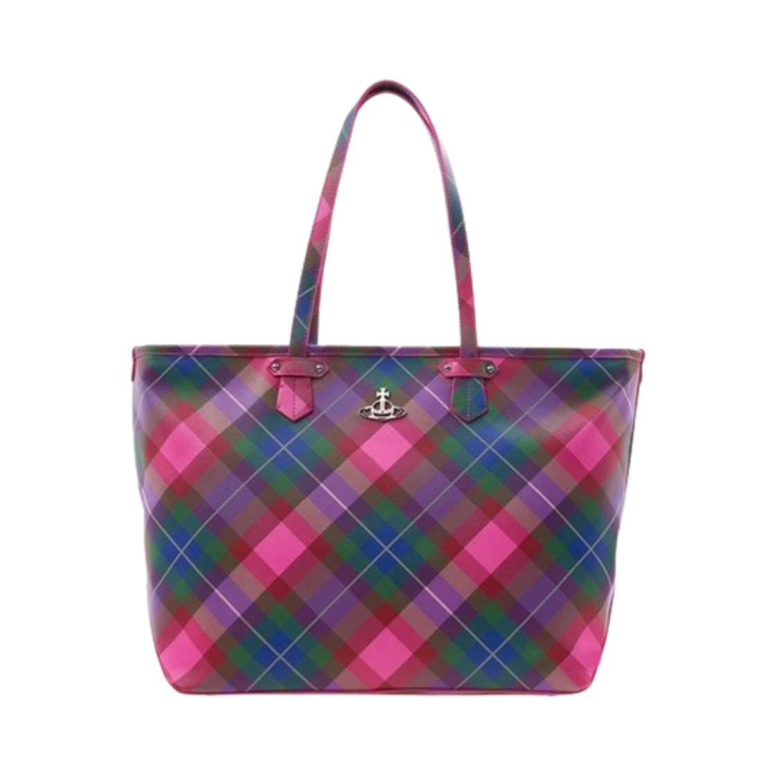 비비안 웨스트우드 콜레트 토트백 블루 체크 Vivienne Westwood KREAM