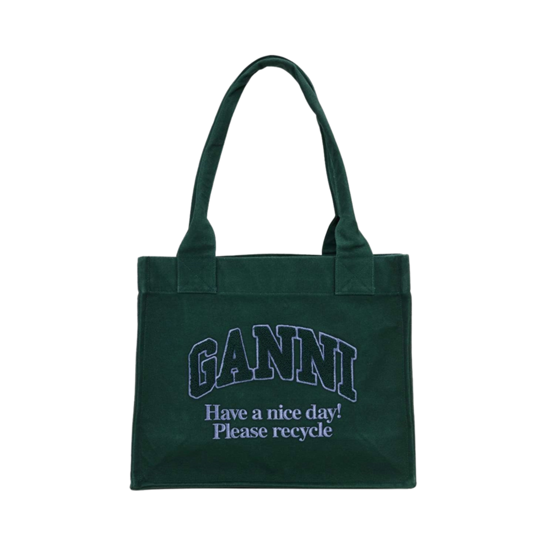 A6280-809 Ganni Large Easy Shopper Tote Bag Forest Night