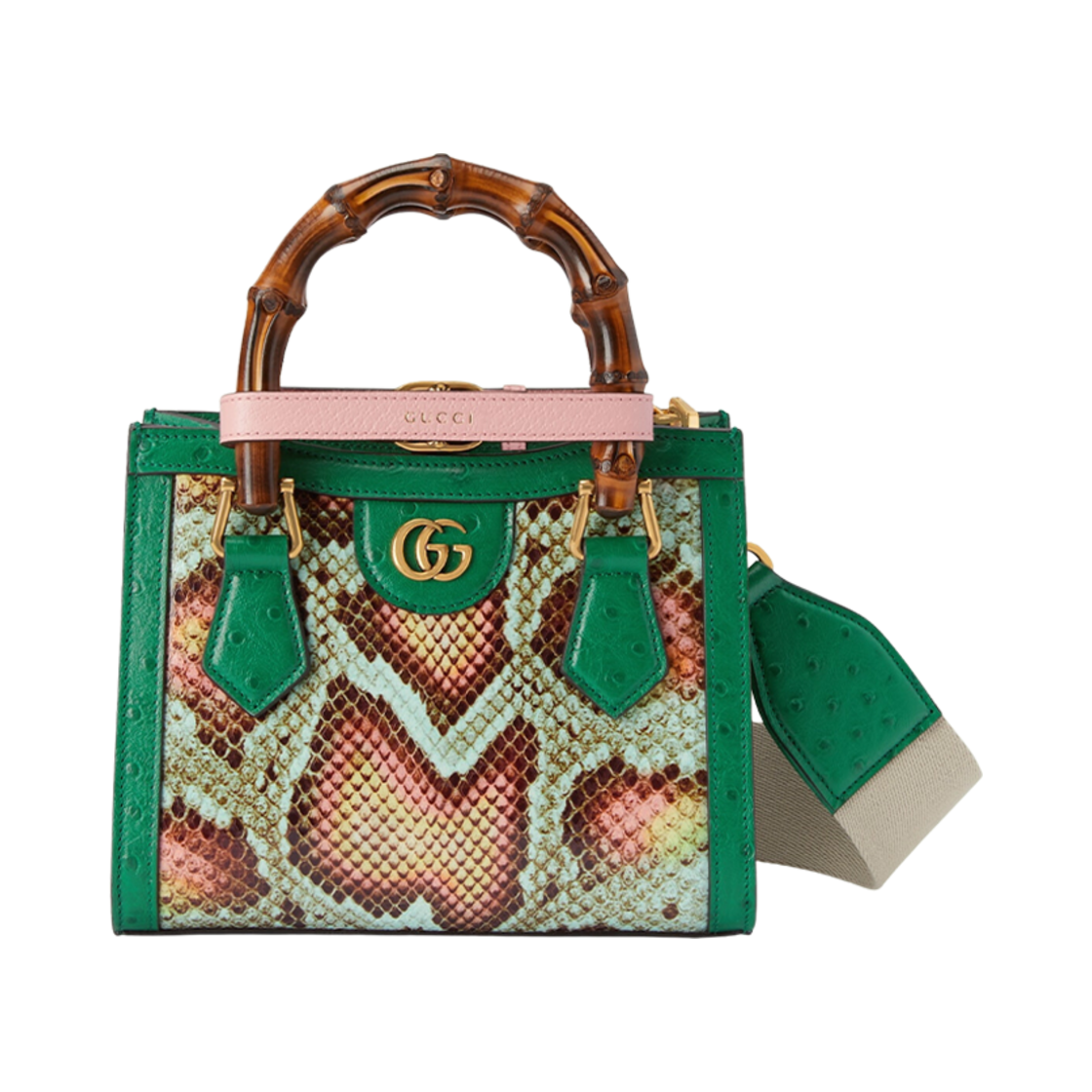 구찌 다이애나 미니 파이썬 토트백 멀티컬러(Gucci Diana Mini Python Tote Bag Multicolour) - 1