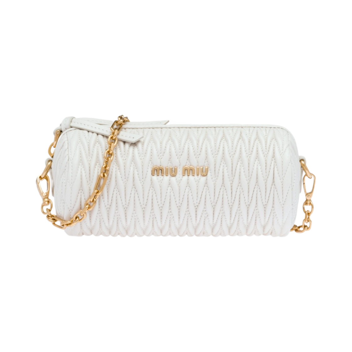 미우 미우 마테라쎄 나파 가죽 미니 숄더백 화이트(Miu Miu Matelasse Nappa Leather Mini Shoulder Bag White) - 1