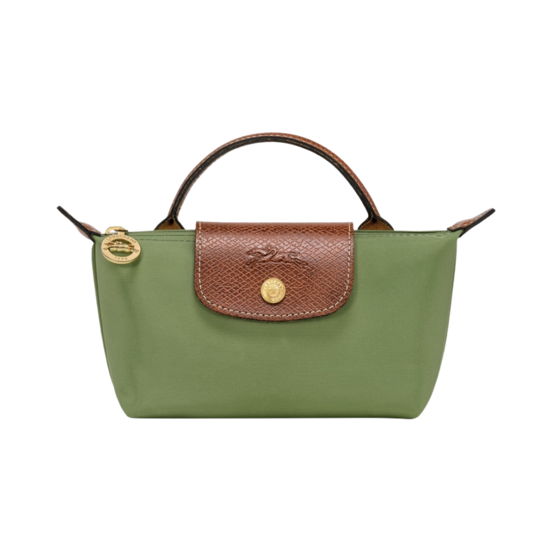 34175089P77 Longchamp Le Pliage Original Handle Pouch Lichen - 대표 이미지 #1