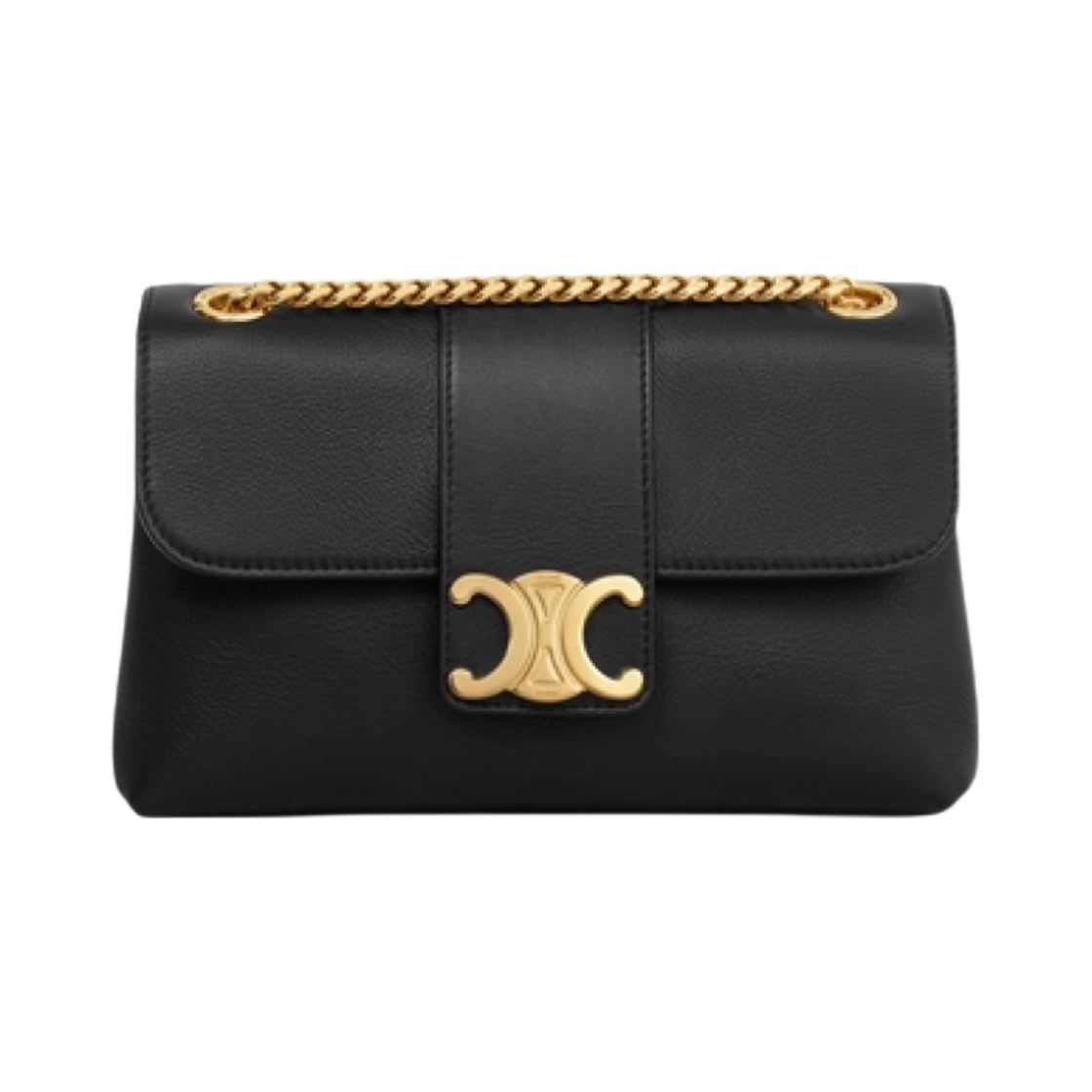 116593FDU-38NO Celine Teen Victoire Bag in Supple Calfskin Black