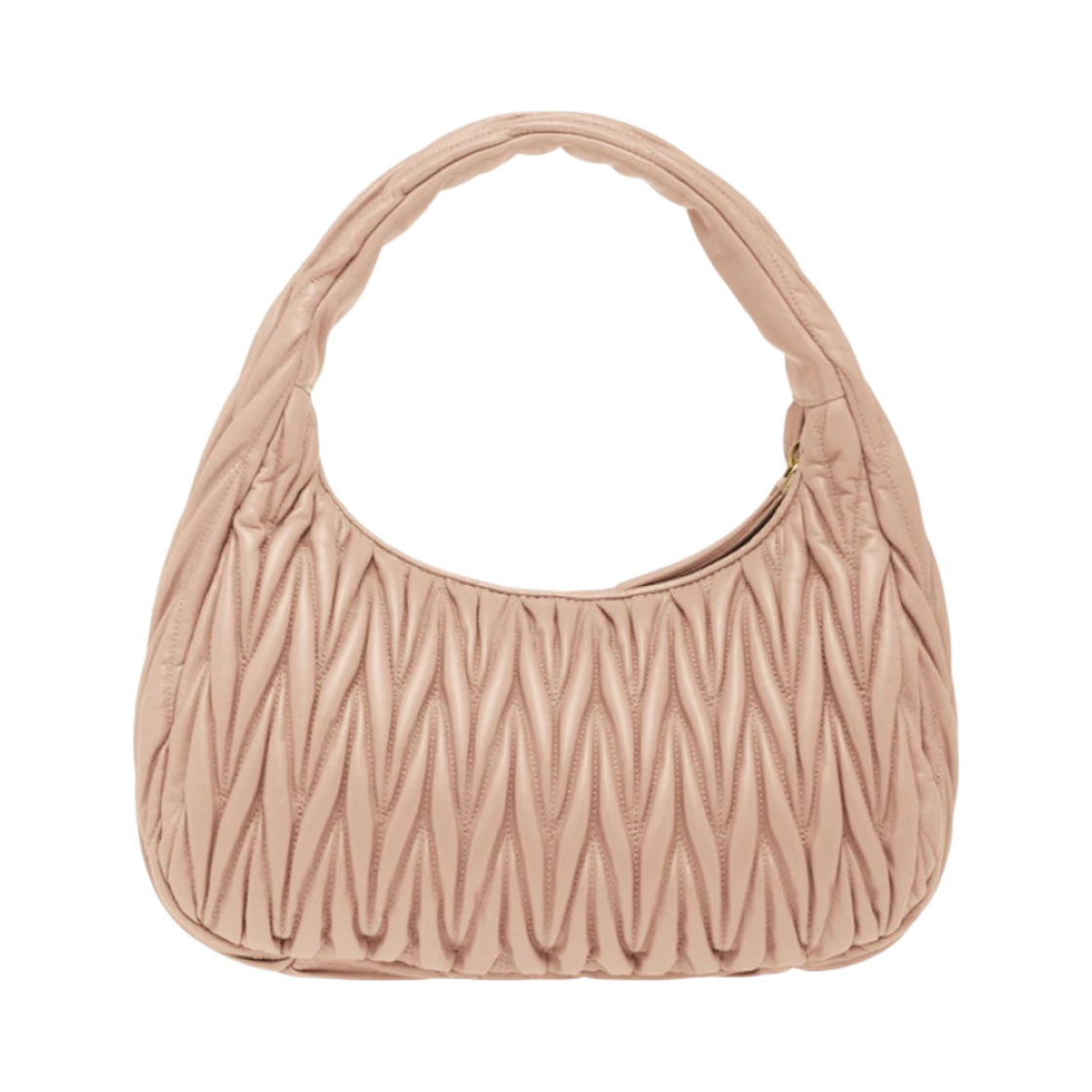 미우 미우 완더 마테라쎄 나파 가죽 호보백 카메오(Miu Miu Wander Matelasse Nappa Leather Hobo Bag Cameo) - 3