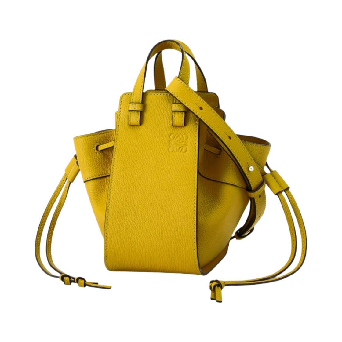 로에베 미니 해먹 드로우스트링백 페블 그레인 카프스킨 오커(Loewe Mini Hammock Drawstring Bag in Pebble Grain Calfskin Ochre) - 2