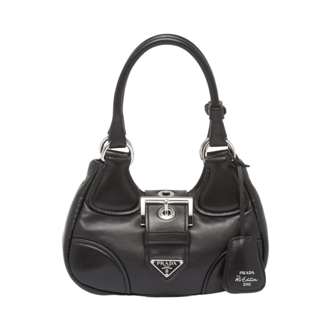 프라다 문 패딩 나파 레더 백 블랙(Prada Moon Padded Nappa Leather Bag Black) - 1