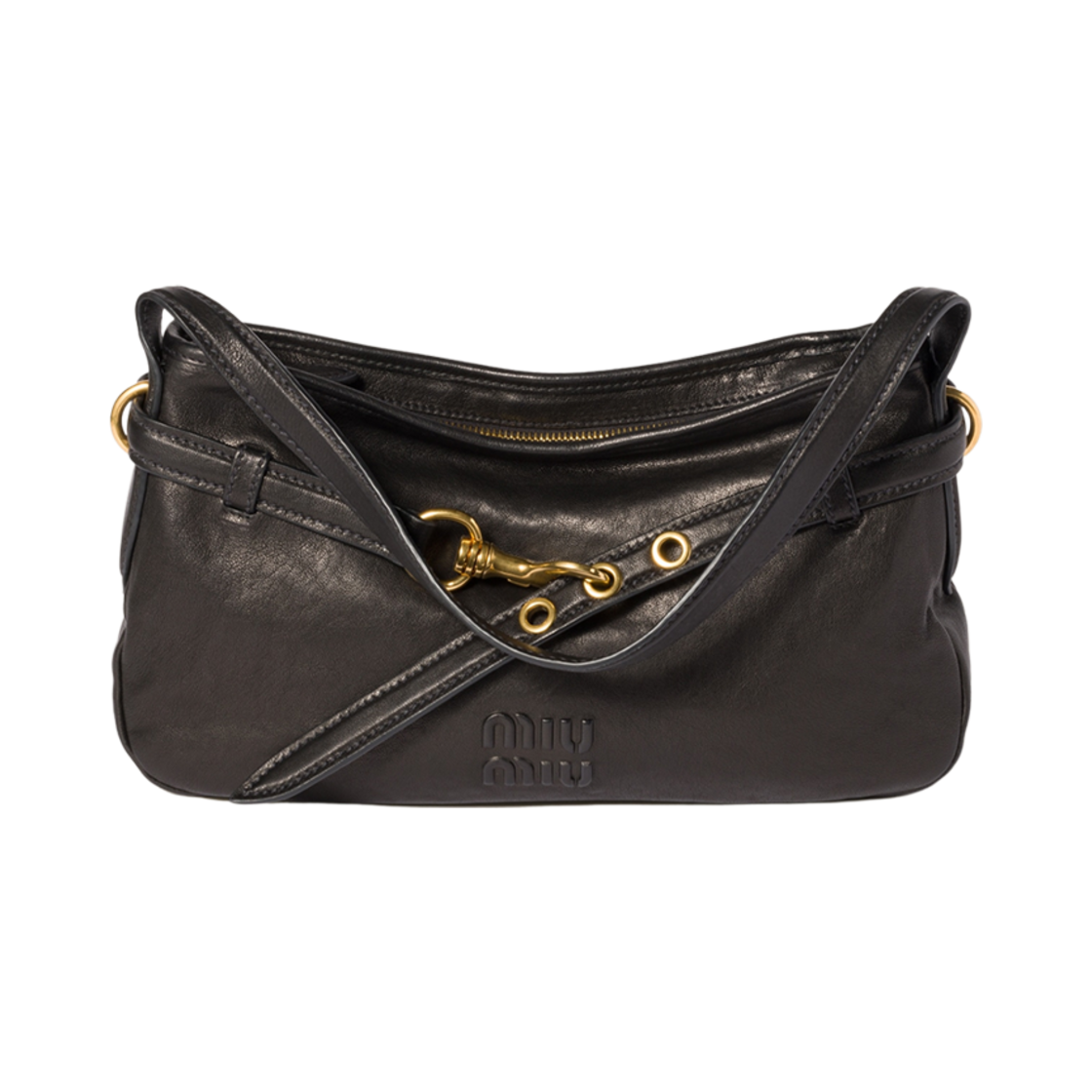 5BC182-2BBL-F0002 Miu Miu Aventure Nappa Leather Bag Black