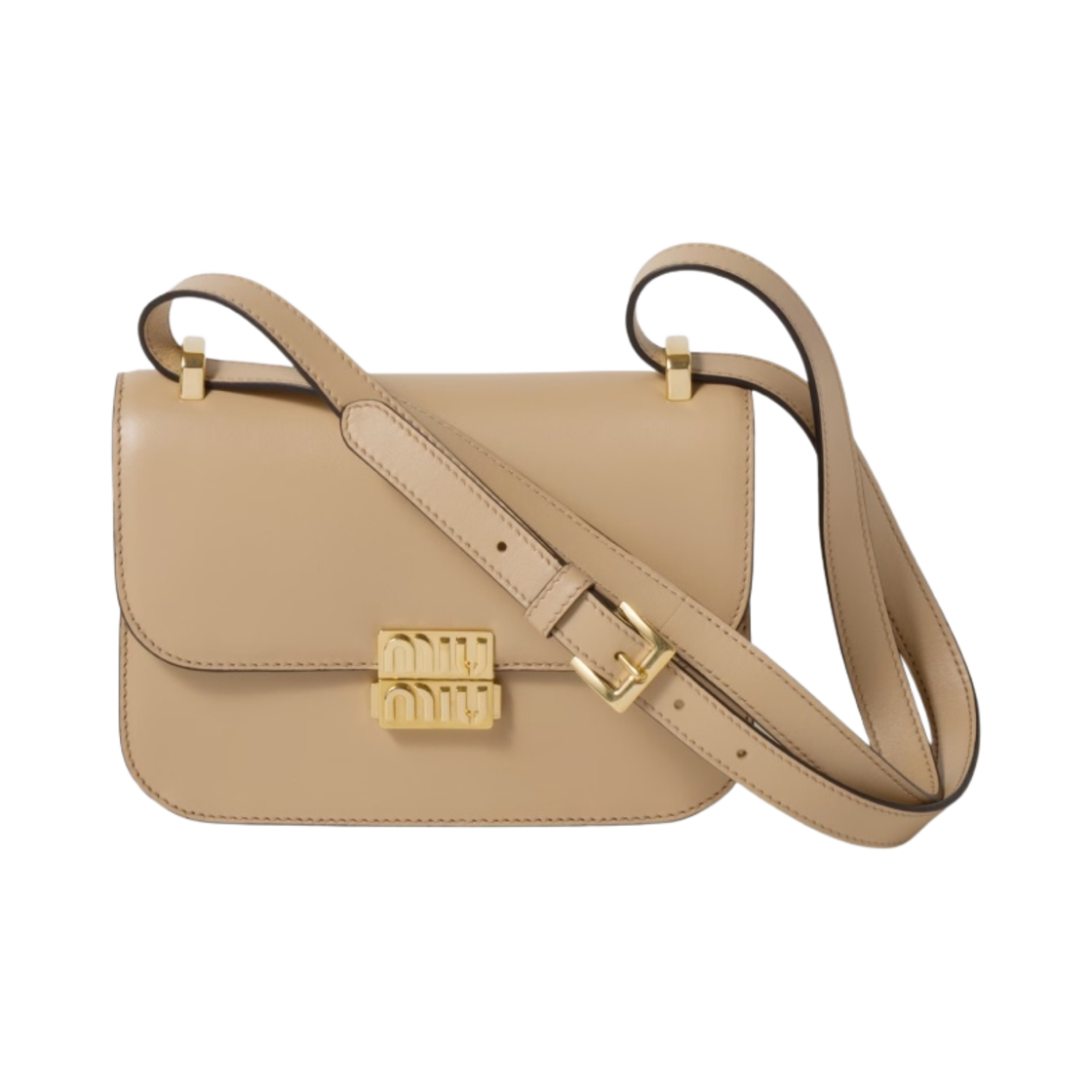 미우 미우 레더 숄더백 샌드 베이지(Miu Miu Leather Shoulder Bag Sand Beige) - 1