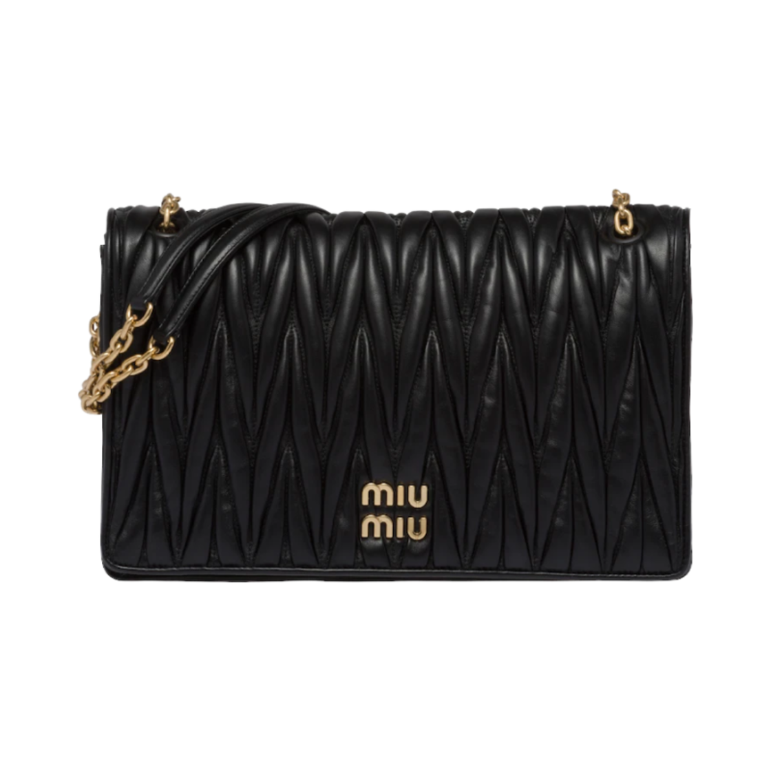 미우 미우 마틀라세 나파 레더 백 블랙(Miu Miu Matelasse Nappa Leather Bag Black) - 1