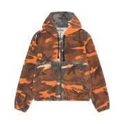 Stussy Spray Dye Hooded Work Jacket Orange Camo