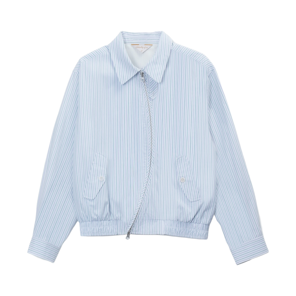 에스티유 우먼즈 스트라이프 라운드 자켓 블루