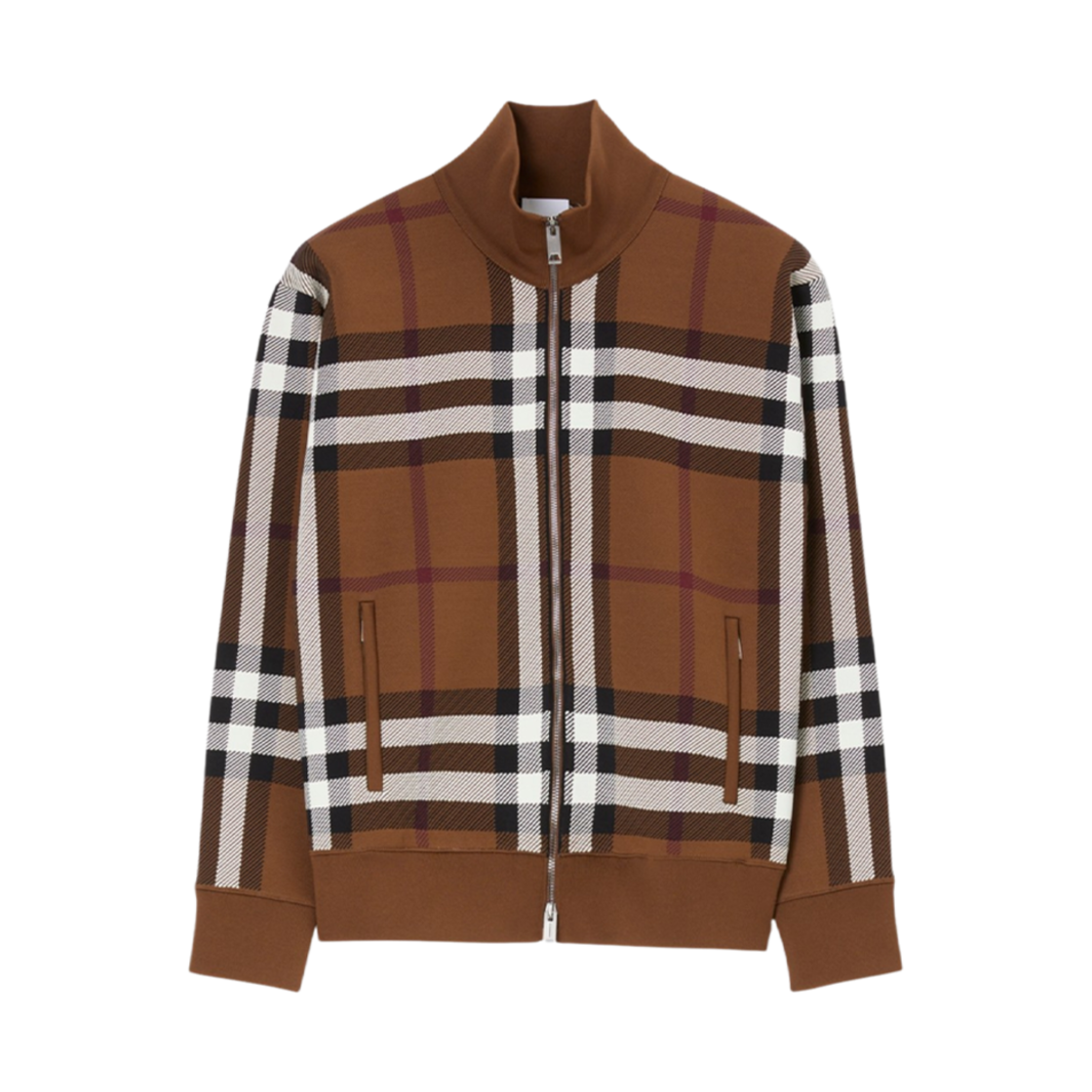 8070359 (W) Burberry Check Jacquard Jacket Dark Birch Brown