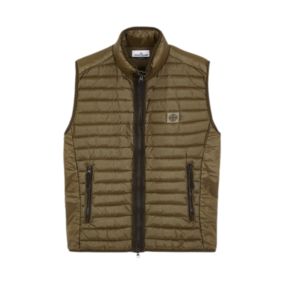 7915G0224-V0058 Stone Island Stone Island G0224 Loom Woven Chambers R-Nylon Down-TC Vest Olive Green - 23FW