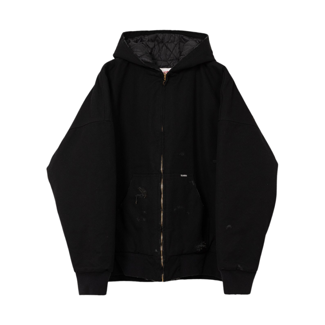 G14BL033 Kamiya Boro Duck Zip Parka Black