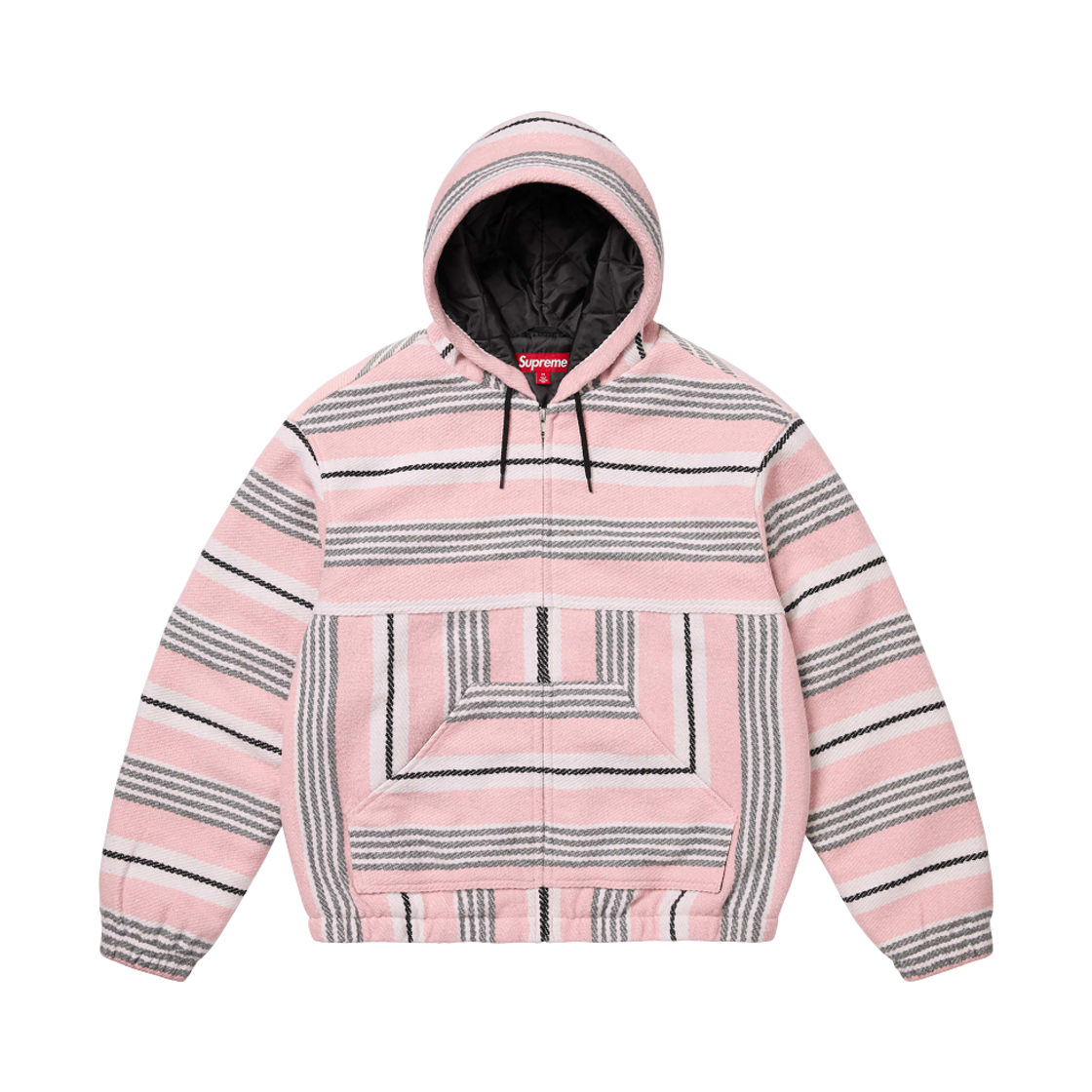 슈프림 우븐 스트라이프 후드 자켓 핑크 - 25SS(Supreme Woven Stripe Hooded Jacket Pink - 25SS) - 2