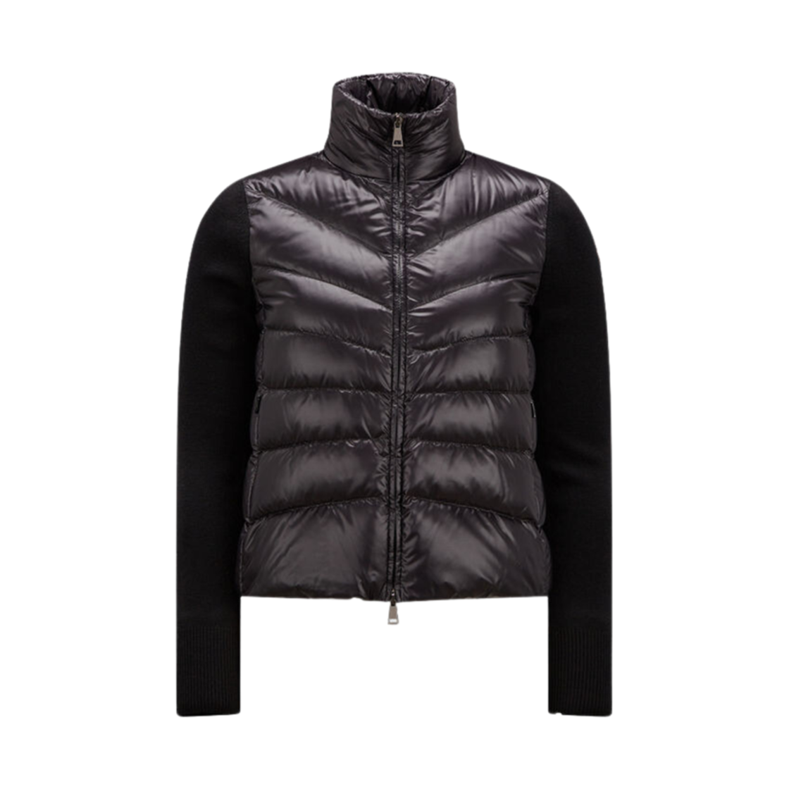 (W) 몽클레르 패딩 울 가디건 블랙 - 24FW((W) Moncler Padded Wool Cardigan Black - 24FW)