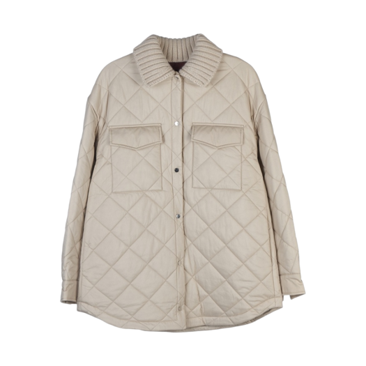 (W) Loro Piana Rocar Overshirt Technical Fabric Natural Melange